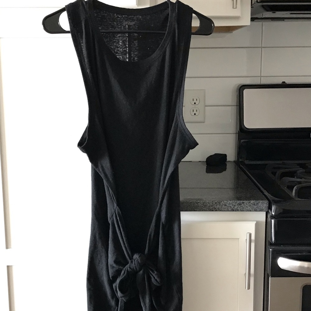 Black Tie Front Tank Dress